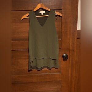 Michael Kors Olive V-Neck Tank Top